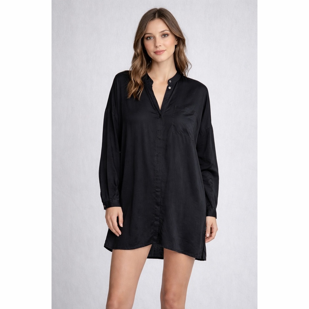 The Group Babaton By Aritzia Black Long Sleeve‎ Cover Up Dress